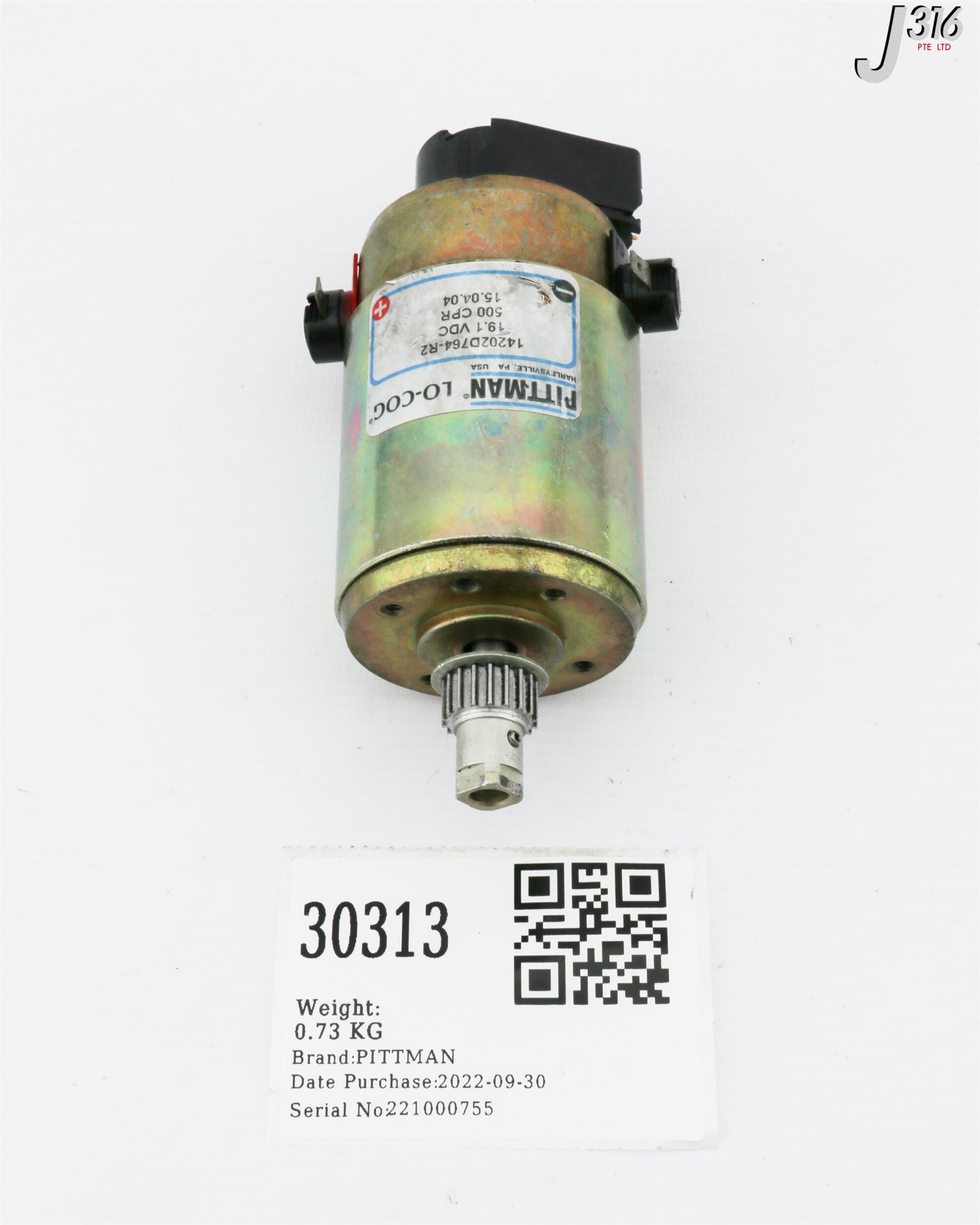 30313 PITTMAN LO-COG DC SERVO MOTOR,19.1 VDC, 500CPR 14202D764-R2